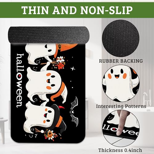 Halloween Ghost Bathroom Rug Non-Slip Washable 17x29.5 Inch Floor Mat