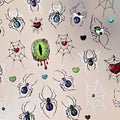 Halloween Nail Stickers 5D Embossed Spider Web Blood Dripping Design - Variation 4