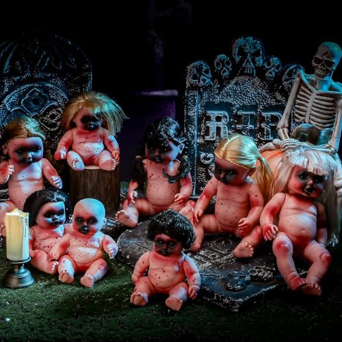 Halloween Creepy Ghost Dolls Hanging Decoration Set - 8 pcs, Spooky Halloween Decor