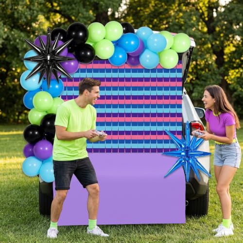 Halloween Video Game Car Decorations Kit with Balloons & Backdrop