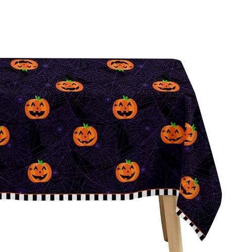 Halloween Pumpkin Tablecloth 3 Pack - Spooky Fall Party Decor, 54x108 Inches