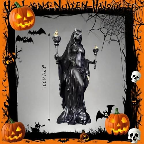 Gothic Resin Statue Hecate Torch - Spooky Decor Figurine for Home & Office