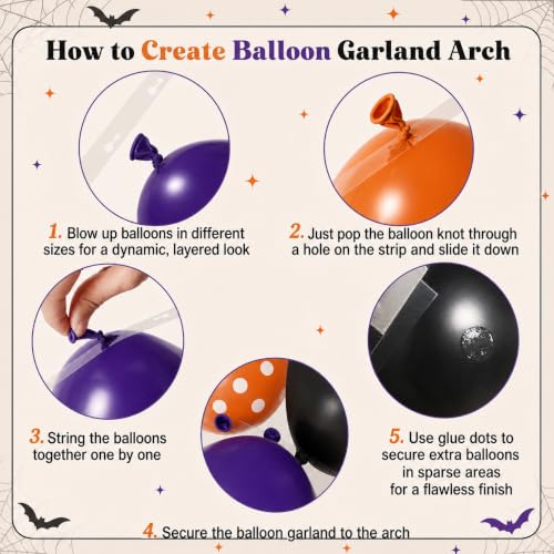 Halloween Fringe Curtain Set - Orange Purple Black Party Decorations with Balloons & Bats - Variation of Black Purple Orange