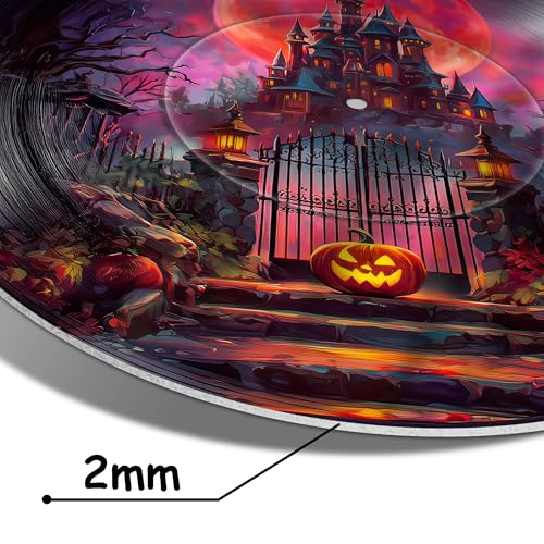 Halloween Wall Decor 4-Piece Set - Horror Pumpkins, Scarecrow, Witch Posters
