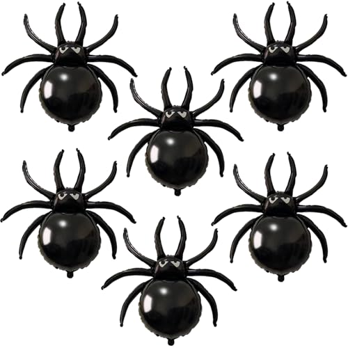 Halloween Spider Balloons Set - 6 Large 32-Inch Foil Spooky Decorations - Style3