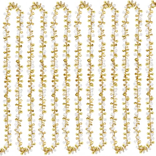 Christmas Bead Garland Set - Gold & Clear Acrylic Garlands, 80 ft Total