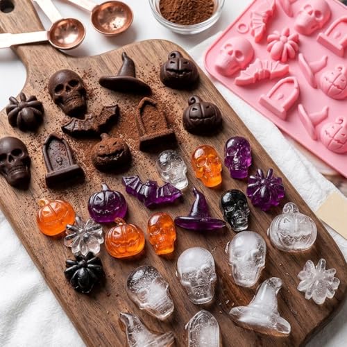 Halloween Pumpkin Skull Silicone Mold for Chocolates & Crafts - Colour 11