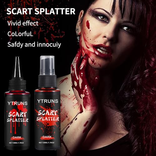 Halloween Fake Blood Makeup Kit Large 1 - Realistic Washable Blood for Zombie Vampire & Monster Cosplay