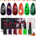 Beetles Halloween Nail Polish Set - 6 Colors, Quick Dry, Elixir Drip Variation