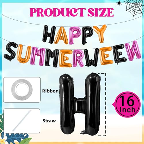 Summer Halloween Foil Balloon Banner - Tropical Beach Party Decorations