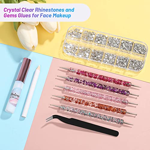 Face Gems Makeup Kit with Face Glue & Tools - Clear Variation
