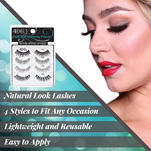 Ardell False Eyelashes Variety Pack - Natural Reusable Strip Lashes 4 Pairs - Best Of