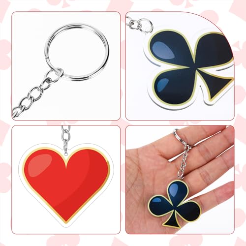 50 Pcs Casino Theme Acrylic Keychains Bulk Party Favors Decorations