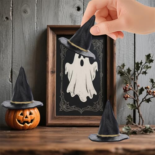 Mini Witch Hat Set for Halloween Parties - 12 Pcs Spooky & Cute Decorations