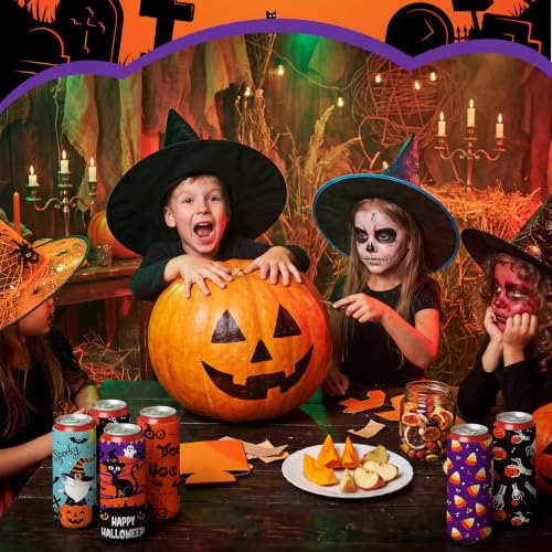 SiliFine 24 Pcs Halloween Can Cooler Sleeve Neoprene Beer Drink Cover