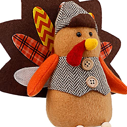 Thanksgiving Tabletop Turkey Couple Decor - 2 Pack Fall Harvest Figurines