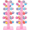 Pink Cake Pop Stand Set of 2 Wooden Lollipop Display Tree Holders - Party Decor
