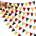 Red Black Gold Party Decorations Triangle Pennant Banner Flag Bunting Garland - 32ft