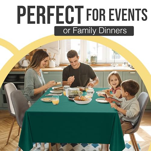 Disposable Plastic Table Cover 54x108 Inch Dark Green 66% Thicker 12 Pack