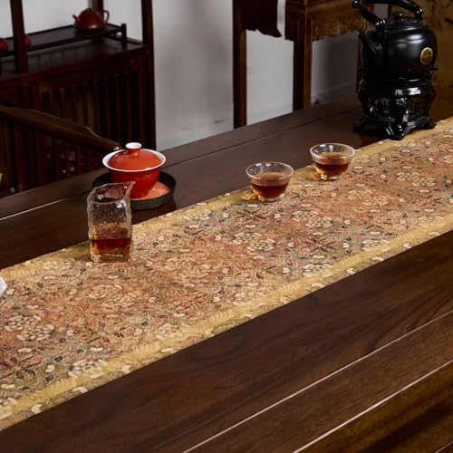 Petal Rain Floral Brocade Table Runner 13x85 Inches Fall Decor - Rectangular