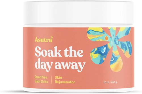ASUTRA Dead Sea Bath Salts - Skin Rejuvenator with Grapefruit, Juniper & Cypress Oils | 16 oz Soothing Soak