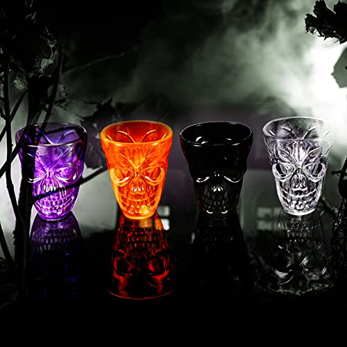 32-Pack Halloween Skull Shot Glasses Plastic Drinkware Party Supplies