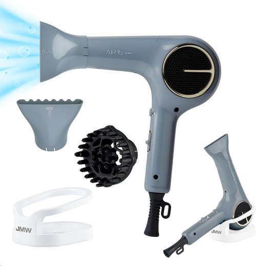 JMW Professional Salon Hair Dryer - 1600W Lightweight with Diffuser & Stand | Low Noise, Cool Wind