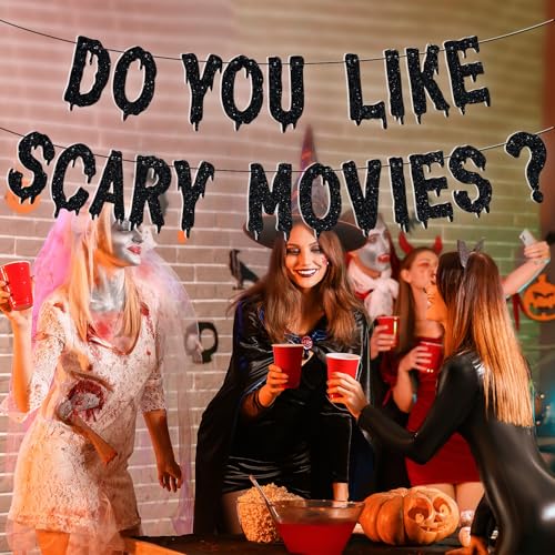 Scary Movie Night Banner Halloween Horror Party Decorations