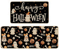 Halloween Ghost Pumpkins Kitchen Mat Set of 2 - Non-Slip, Absorbent Fall Rug