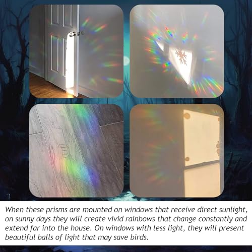 Halloween Laser Window Clings Decal - Double-Sided Ghost Bat Pumpkin Pattern, Style 2, 20 Pcs