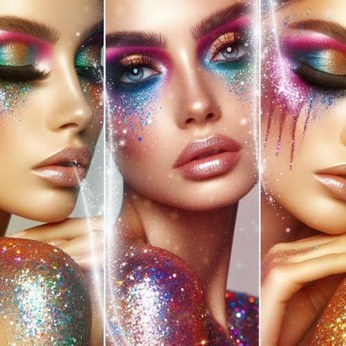 32 Colors Glitter Eyeshadow Palette for Face Body & Festival Makeup