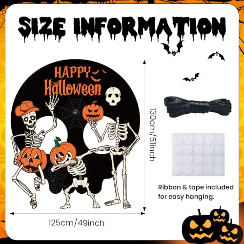 Halloween Skeleton Car Backdrop Banner for Trunk or Treat 51x49 Inch