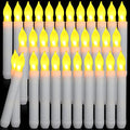 60 Pcs Flameless LED Taper Candles Flickering White Yellow Set - Safe & Battery Operated