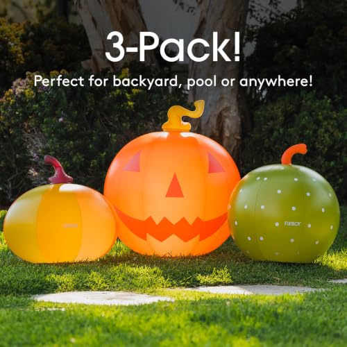 FUNBOY Giant Light-Up Inflatable Halloween Pumpkins - Orange 3-Pack Outdoor Decor