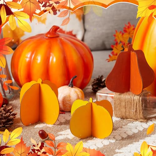 Solid Wooden Pumpkin Crafts Kit - 4.7 Inch Fall Thanksgiving Decor