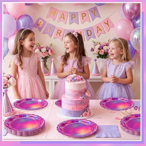 Iridescent Pink Party Plates 9 Inch - 30 Pack for Events & Celebrations Variation of THIS listing