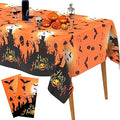 Yellow Halloween Plastic Tablecloths 2-Pack - 108 x 54 Inches Disposable Decor