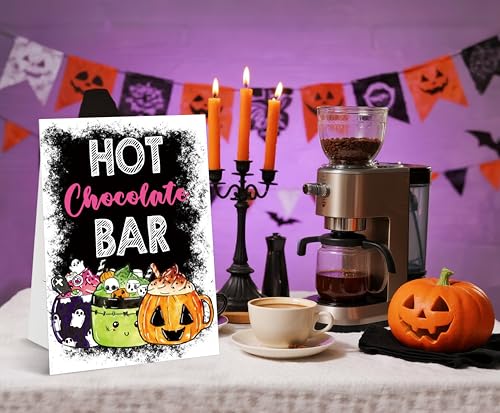 Halloween Fall Home Decor Sign for Parties - 8x11 Tabletop Sign with Holder