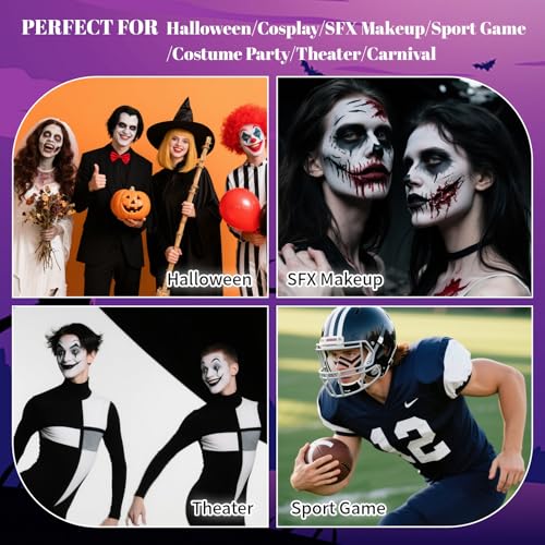 Oil-Based Body Paint Set - Black, Yellow & Bright Green Halloween Cosplay