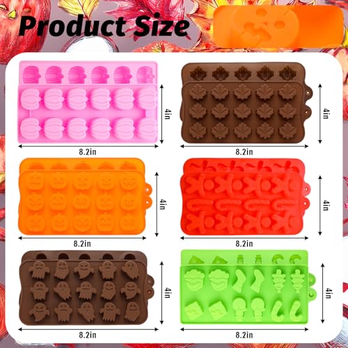 Seasonal Silicone Chocolate Molds Set - Fall Halloween Christmas Shapes