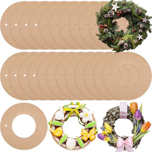 DIY Wreath Rings Bulk Set - 40 Pcs Cardboard Wreath Forms 7.87 Inch