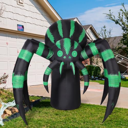 7 Ft Inflatable Halloween Spider with LED Lights Outdoor Yard Decoration