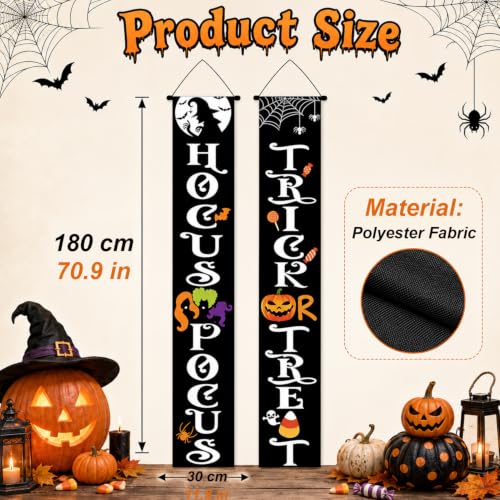 Halloween Door Banner Set - Outdoor Trick or Treat Decorations, 2 Pieces