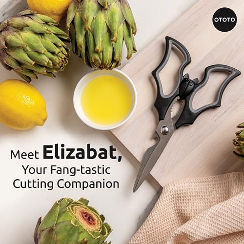Elizabat Bat Kitchen Scissors - Halloween Gothic Shears, Bat-Shaped Kitchen Utensils, Cute Halloween Gift