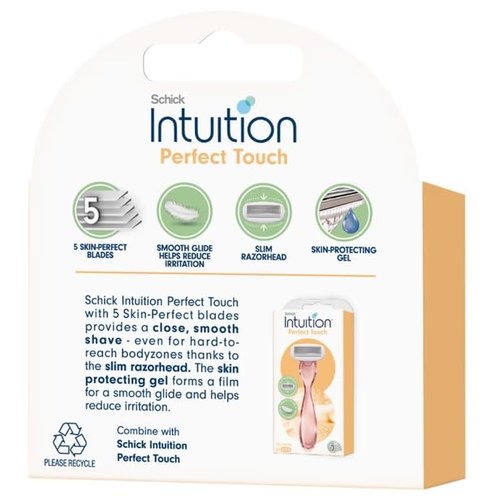 Schick Intuition Perfect Touch Razor Blade Refills, 5 Blade System, 16 Cartridges Total, 4 Pack