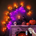 6FT Halloween Willow Vine Garland with 48 LED Bat & Pumpkin Lights - Remote & Timer