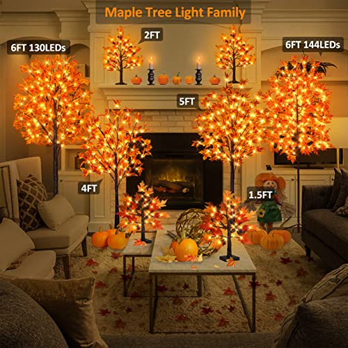 6FT 144LED Maple Tree Light with Pumpkins & Acorns - Thanksgiving Outdoor Decor - Variation of THIS listing