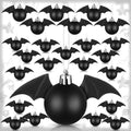24 Halloween Gothic Bat Ornaments for Tree - Black Bat Decoration Set Variation of Black Bat