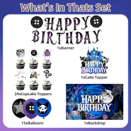 Halloween Party Decorations Set with Cake Toppers Banner Balloons and Backdrop - 42 Pieces