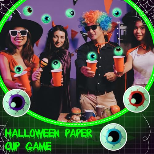 Glow in The Dark Halloween Eyeballs Table Tennis Set - 48 Bouncy Spooky Balls - Variation of THIS listing